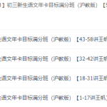 王帆初三新生语文年卡目标满分班(沪教版58课时合集)